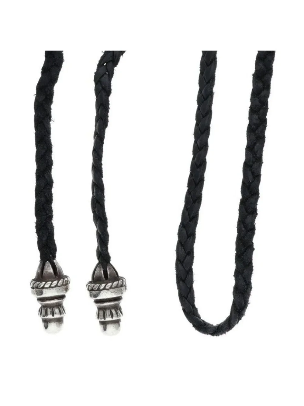 Chrome Hearts Leather Braid Borochip Blade Necklace